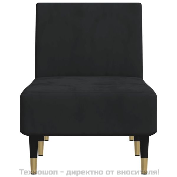 Кушетка, черна, кадифе