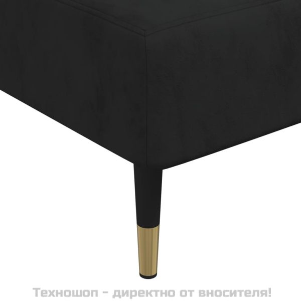 Кушетка, черна, кадифе