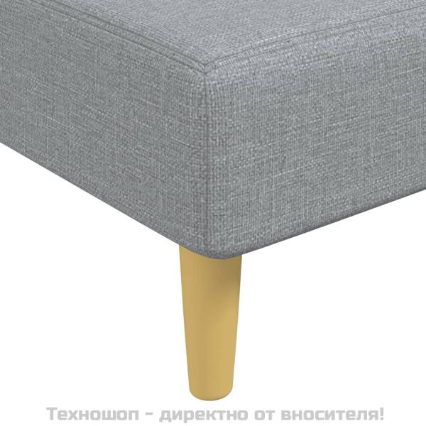 Г-образно разтегателно канапе светлосиво 279x140x70 см плат