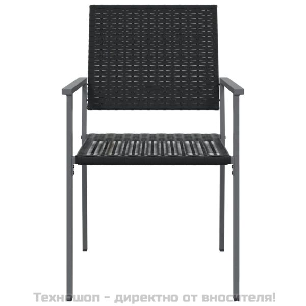 Градински столове 2 бр черни 54x62,5x89 см полиратан