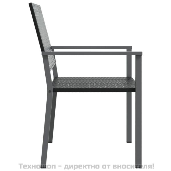 Градински столове 2 бр черни 54x62,5x89 см полиратан