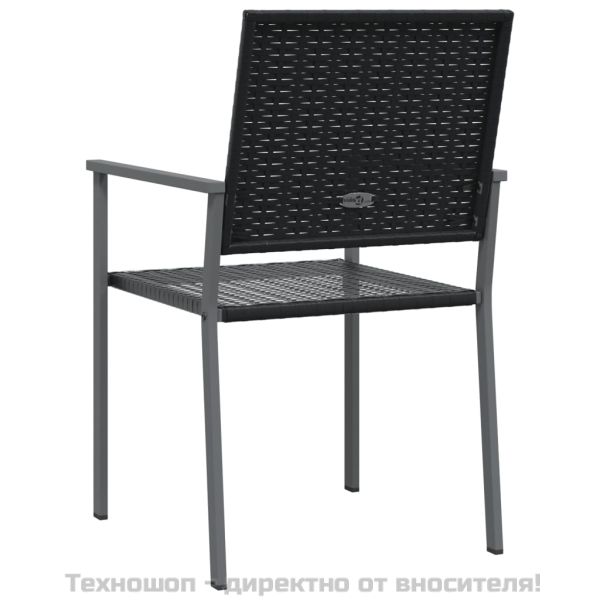 Градински столове 2 бр черни 54x62,5x89 см полиратан