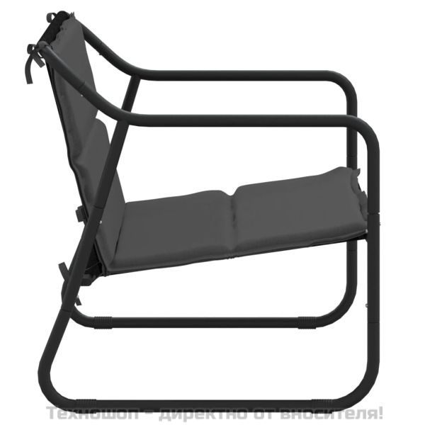 2-местна градинска пейка с възглавница антрацит стомана
