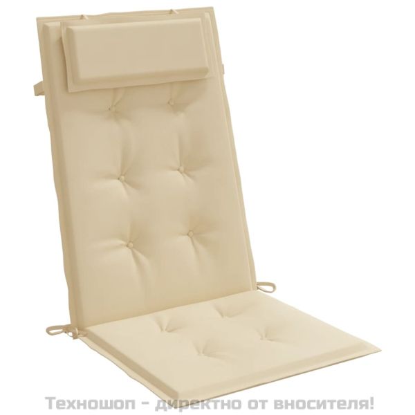 Възглавници за стол с висока облегалка 6 бр бежови Оксфорд плат