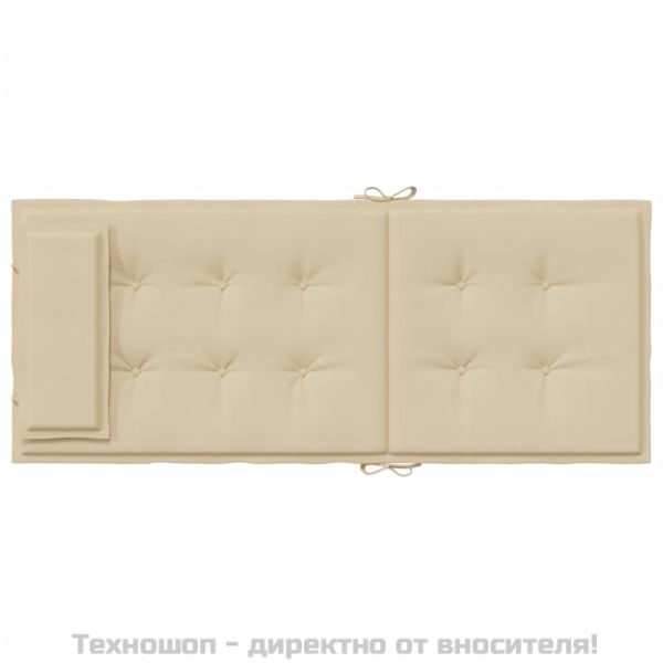 Възглавници за стол с висока облегалка 2 бр бежови Оксфорд плат