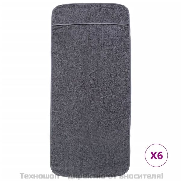 Плажни кърпи 6 бр антрацит 60x135 см текстил 400 GSM