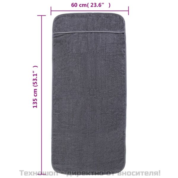 Плажни кърпи 6 бр антрацит 60x135 см текстил 400 GSM