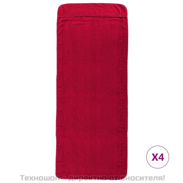 Плажни кърпи 4 бр бордо 60x135 см текстил 400 GSM