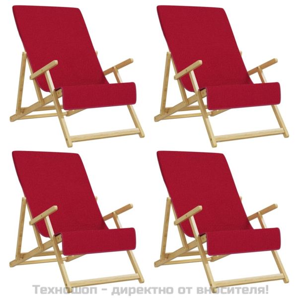 Плажни кърпи 4 бр бордо 60x135 см текстил 400 GSM