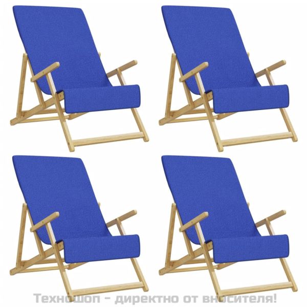 Плажни кърпи 4 бр кралско сини 60x135 см текстил 400 GSM
