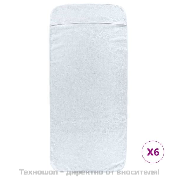 Плажни кърпи 6 бр бели 60x135 см текстил 400 GSM