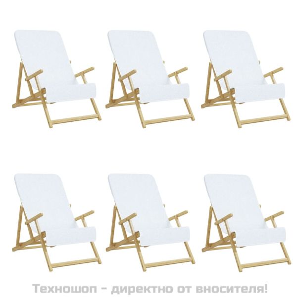 Плажни кърпи 6 бр бели 60x135 см текстил 400 GSM