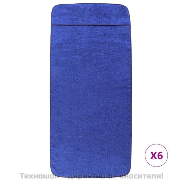 Плажни кърпи 6 бр кралско сини 60x135 см текстил 400 GSM