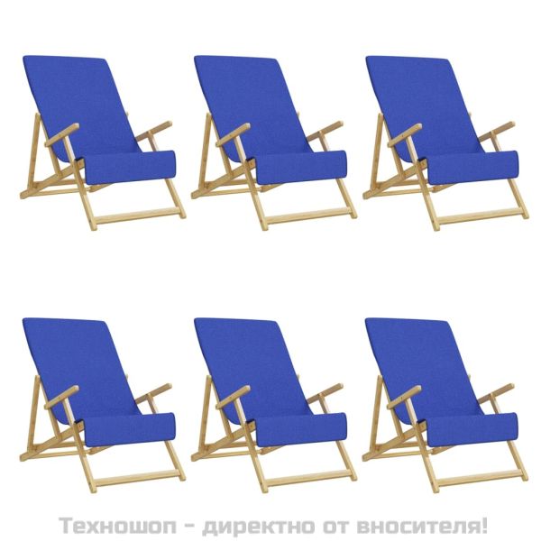 Плажни кърпи 6 бр кралско сини 60x135 см текстил 400 GSM