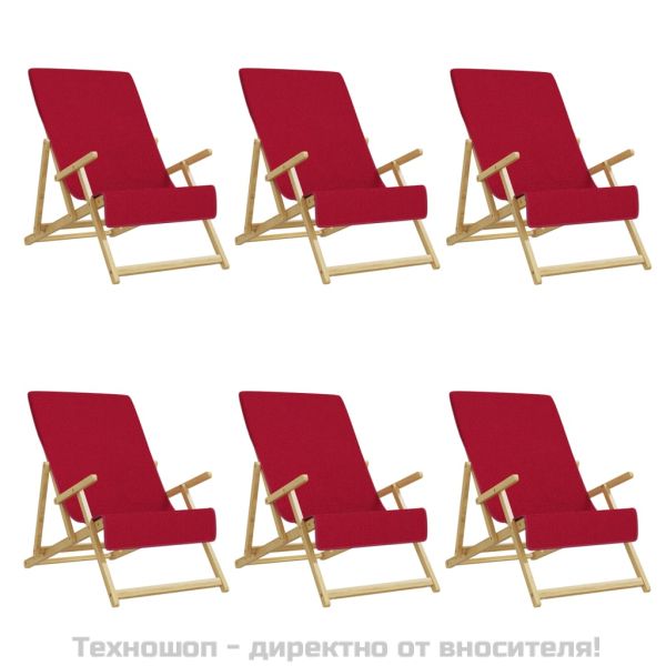 Плажни кърпи 6 бр бордо 60x135 см текстил 400 GSM