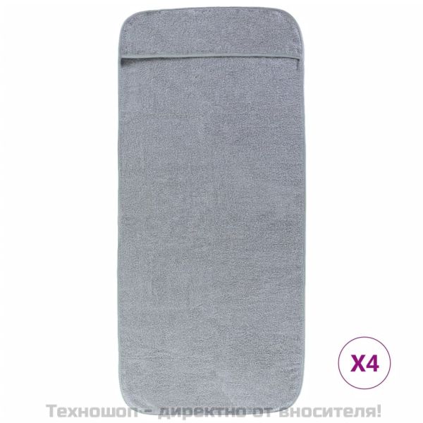 Плажни кърпи 4 бр сиви 60x135 см текстил 400 GSM