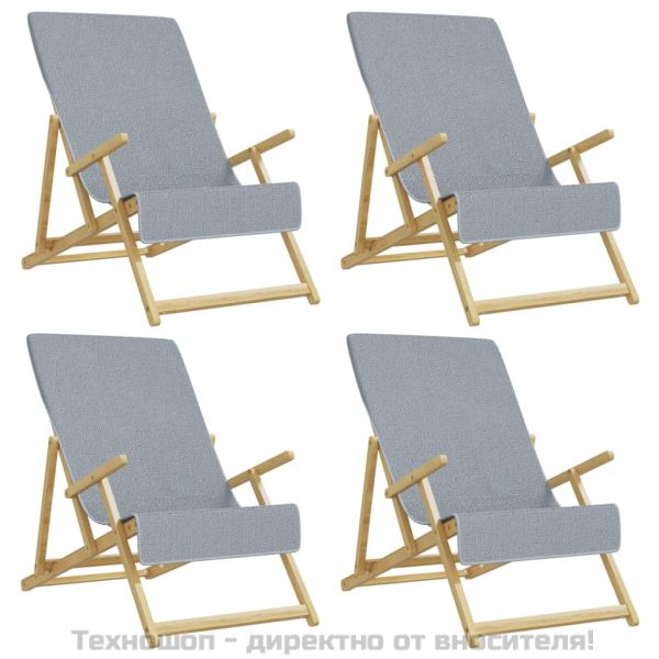 Плажни кърпи 4 бр сиви 60x135 см текстил 400 GSM