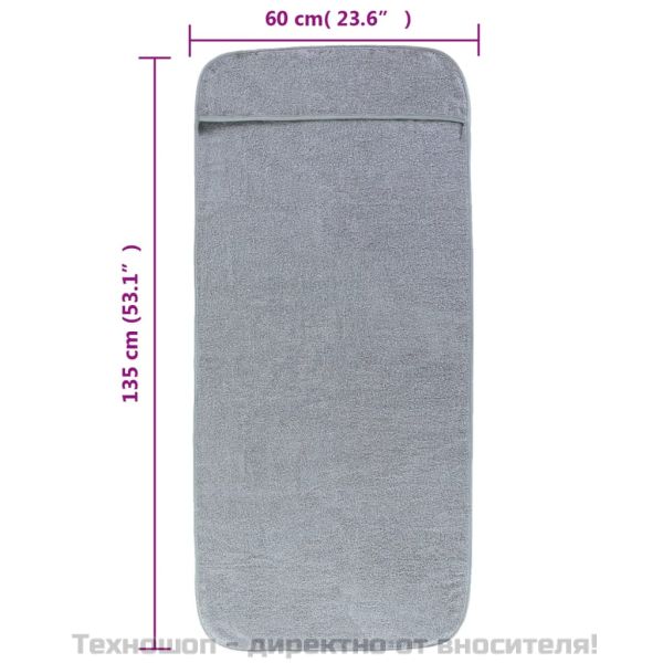 Плажни кърпи 4 бр сиви 60x135 см текстил 400 GSM