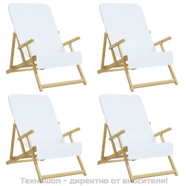 Плажни кърпи 4 бр бели 60x135 см текстил 400 GSM