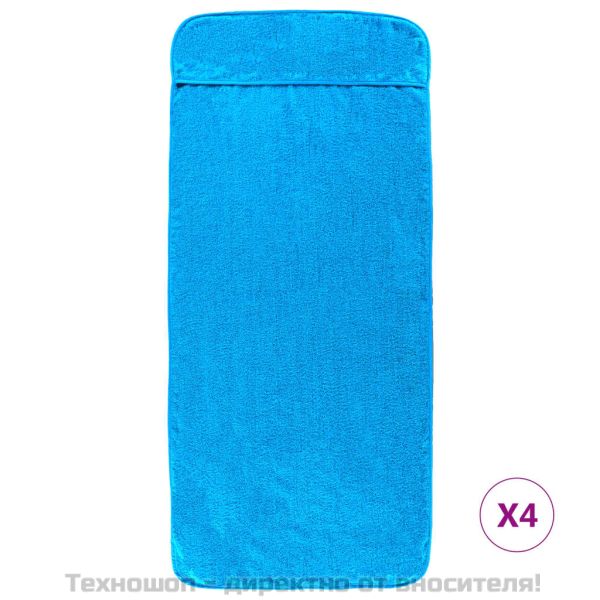 Плажни кърпи 4 бр тюркоаз 60x135 см текстил 400 GSM