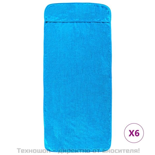 Плажни кърпи 6 бр тюркоаз 60x135 см текстил 400 GSM