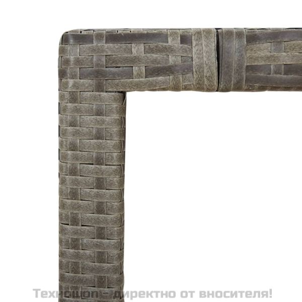 Градински трапезен комплект 5 части с възглавници сив полиратан