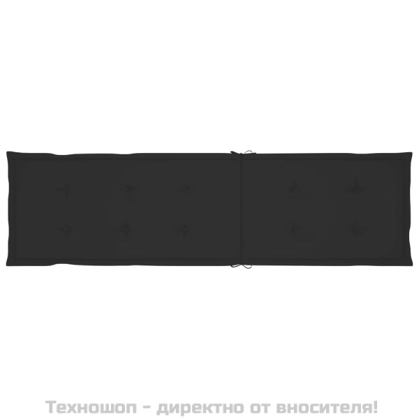 Градински шезлонг подложка за крака и възглавница акация масив