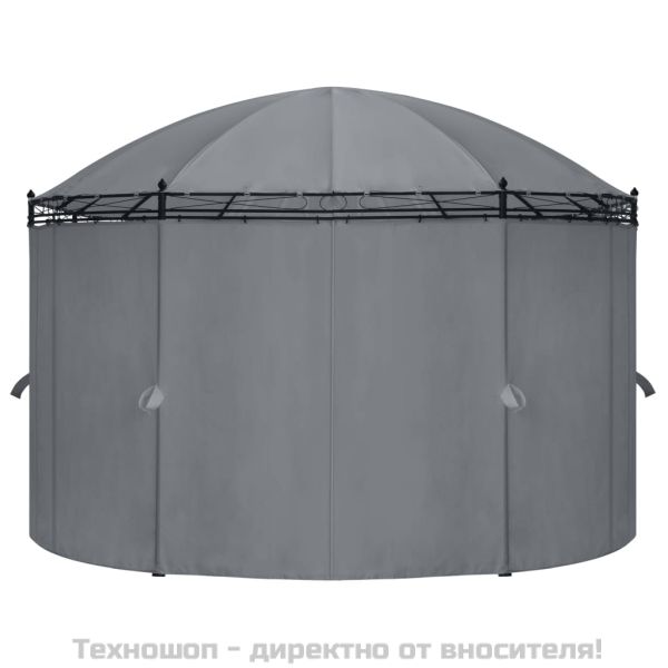 Градинска шатра със завеси, 520x349x255 см, антрацит