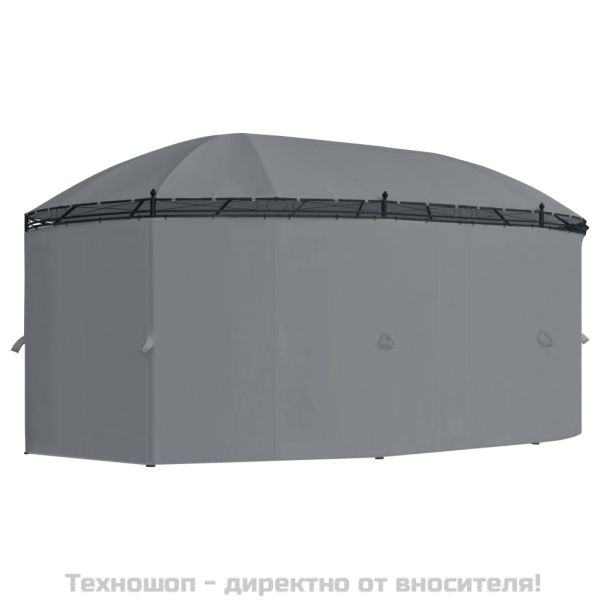 Градинска шатра със завеси, 520x349x255 см, антрацит