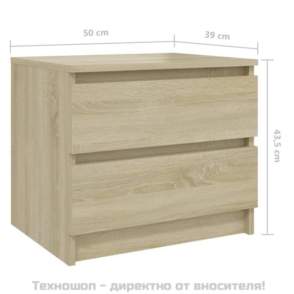 Нощно шкафче, дъб сонома, 50x39x43,5 см, инженерно дърво