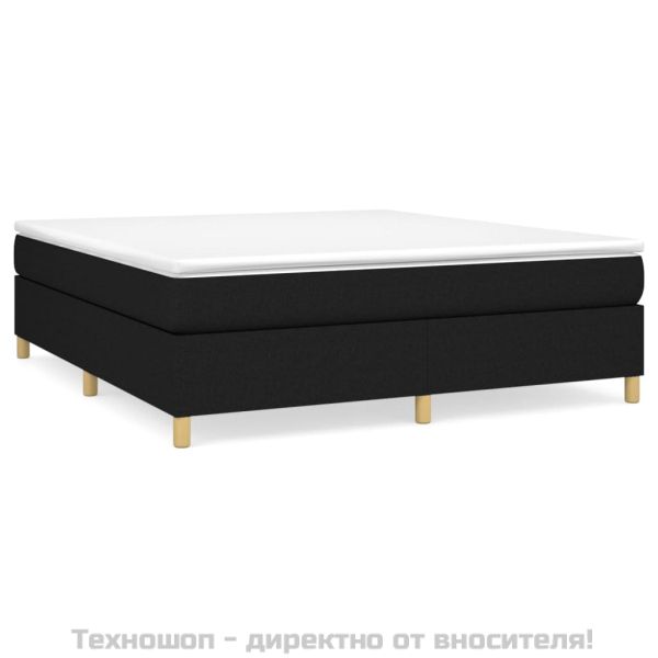 Боксспринг легло с матрак, черно, 180x200 см, плат