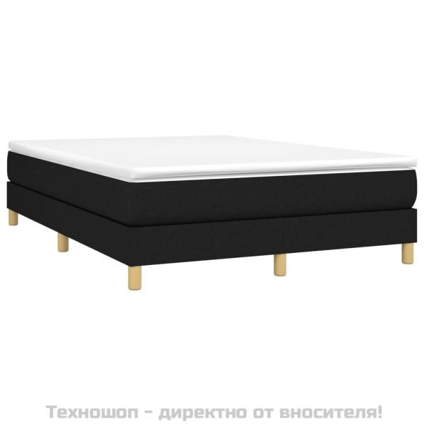 Боксспринг легло с матрак, черно, 140x200 см, плат