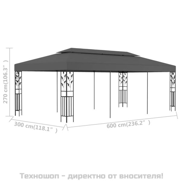 Шатра, 3х6 м, антрацит