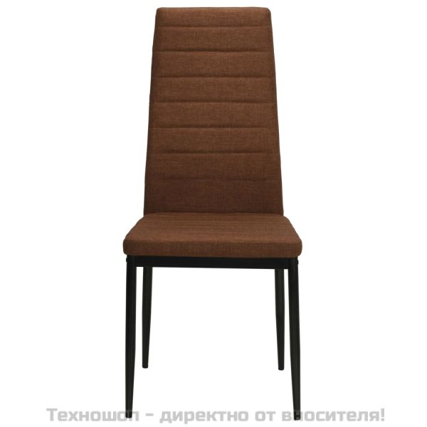 Трапезни столове, 4 бр, кафяви, текстил