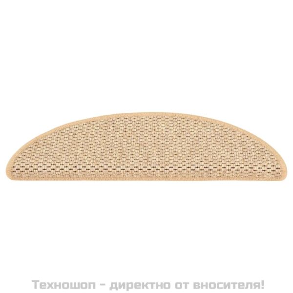 Самозалепващи стелки за стълби сизал 15бр 56x17x3см светлобежов