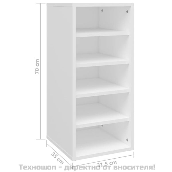 Шкафове за обувки, 2 бр, бели, 31,5x35x70 см, инженерно дърво