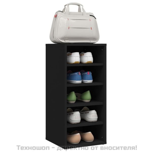 Шкафове за обувки, 2 бр, черни, 31,5x35x70 см, инженерно дърво