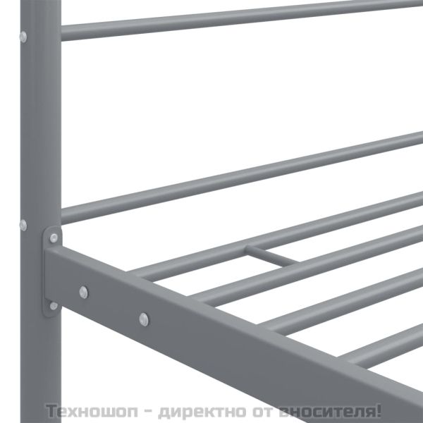 Рамка за легло с балдахин, сива, метал, 200x200 см