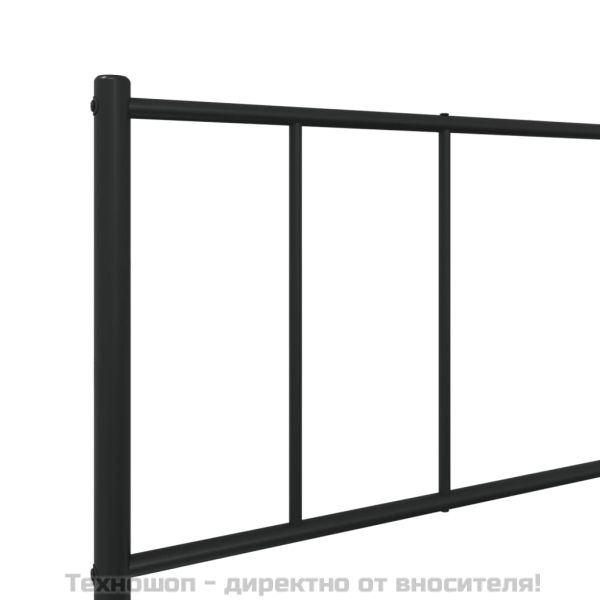 Метална рамка за легло с горна и долна табла, черна, 100x190 см