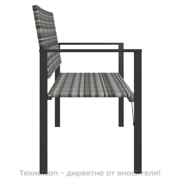 2-местна градинска пейка, сива, полиратан