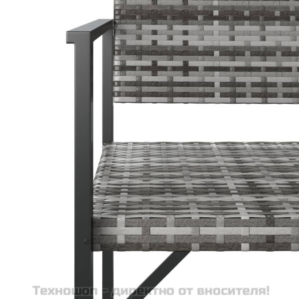 2-местна градинска пейка, сива, полиратан