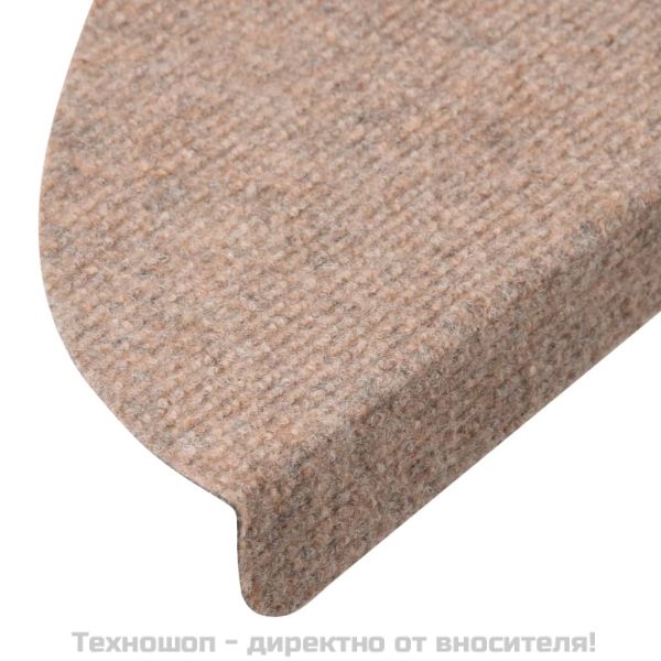 Самозалепващи стелки за стълби, 10 бр, бежови, 56x17x3 см