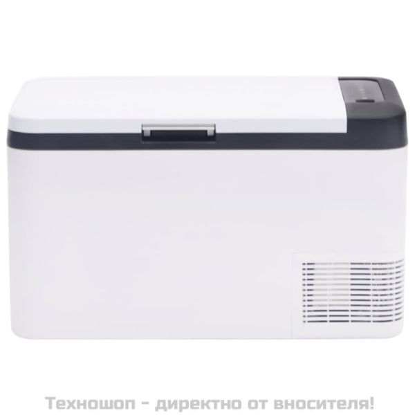 Хладилна кутия с дръжка и адаптер черно и бяло 25 л PP и PE