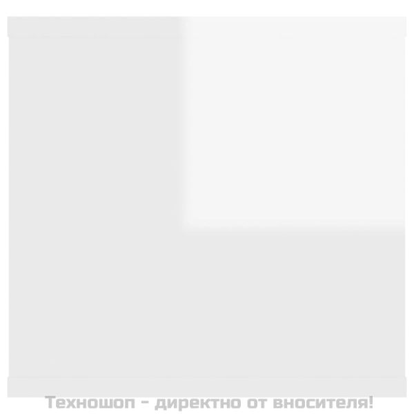 Стенен рафт, бял гланц, 102x30x29 см, инженерно дърво