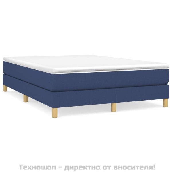Боксспринг легло с матрак, синьо, 140x190 см, плат