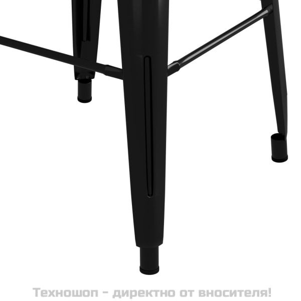 Бар табуретки, 2 бр, черни, метал