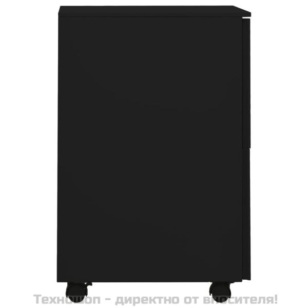 Мобилен офис шкаф, черен, 39x45x67см, стомана
