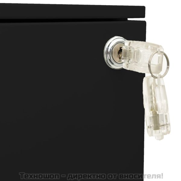 Мобилен офис шкаф, черен, 39x45x67см, стомана