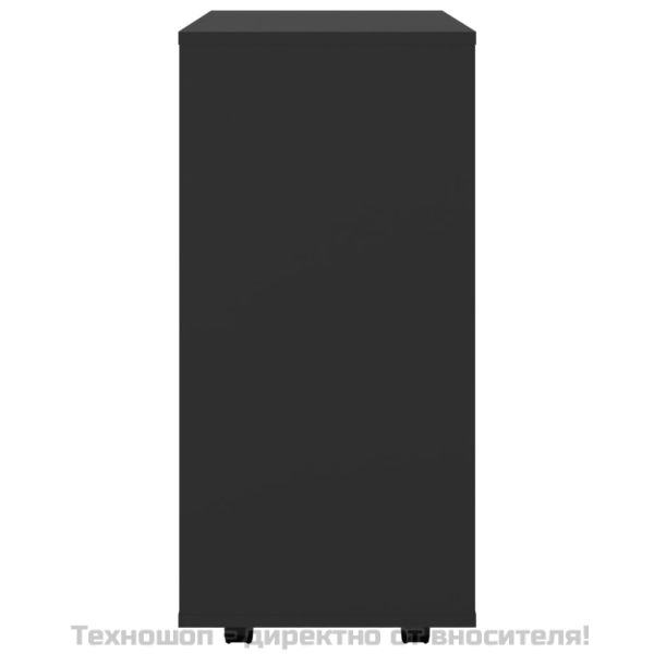 Подвижен шкаф, черен, 60x35x75 см, инженерно дърво