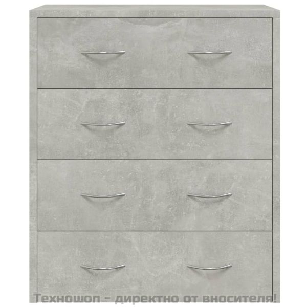 Сайдборд с 4 чекмеджета, 60x30,5x71 см, бетонно сив